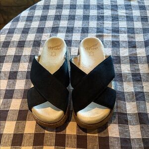 Dansko Bridget Platform Wedge Slide Sandal size 39